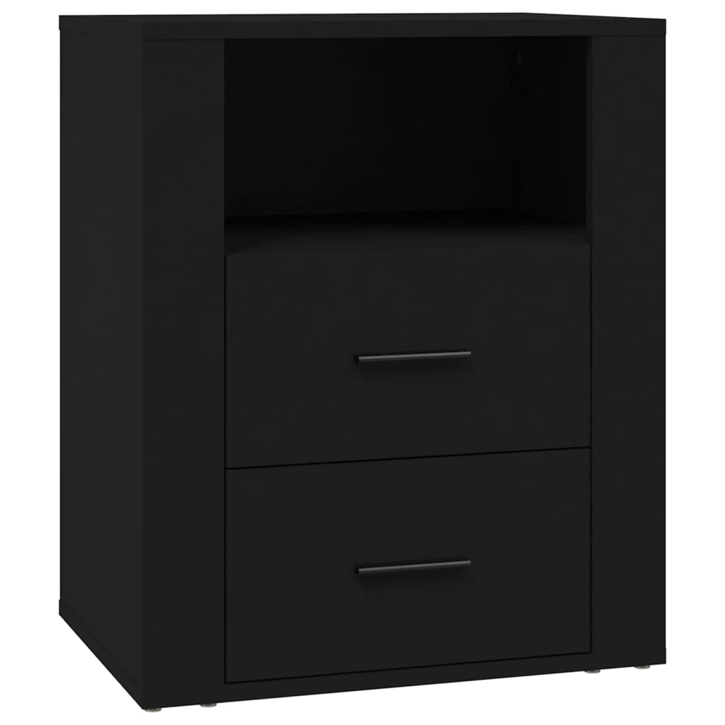 Comodino Nero 50x36x60 cm in Legno Multistrato - homemem39