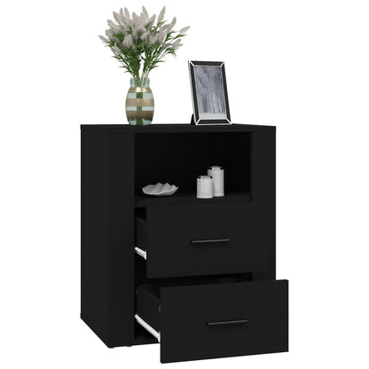 Comodino Nero 50x36x60 cm in Legno Multistrato - homemem39