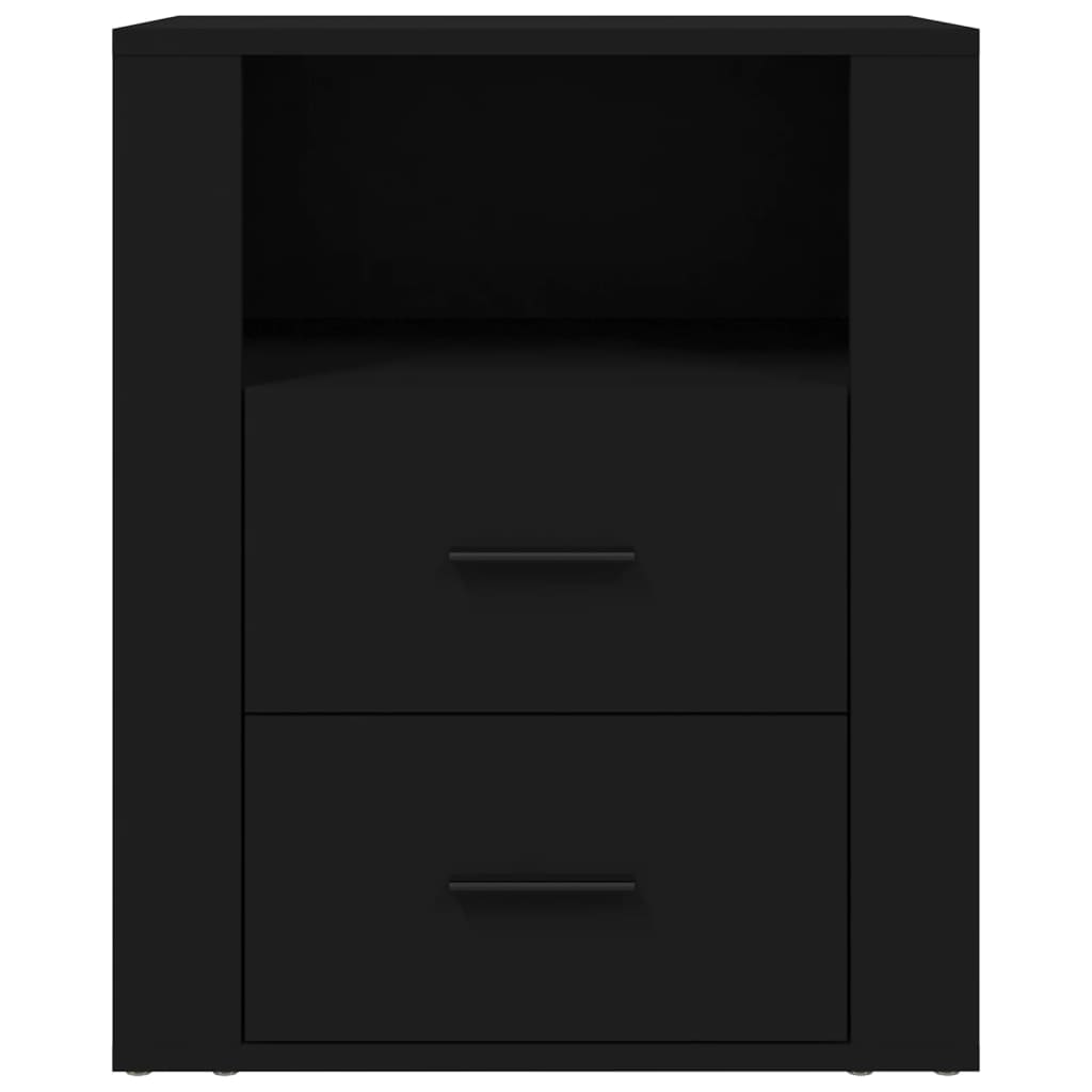 Comodino Nero 50x36x60 cm in Legno Multistrato - homemem39