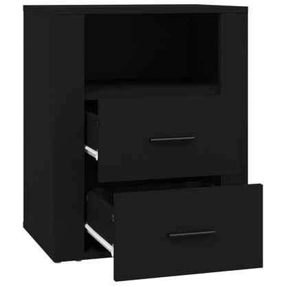 Comodino Nero 50x36x60 cm in Legno Multistrato - homemem39