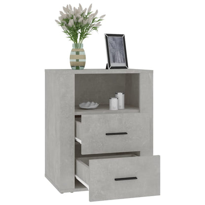 Comodino Grigio Cemento 50x36x60 cm in Legno Multistrato - homemem39