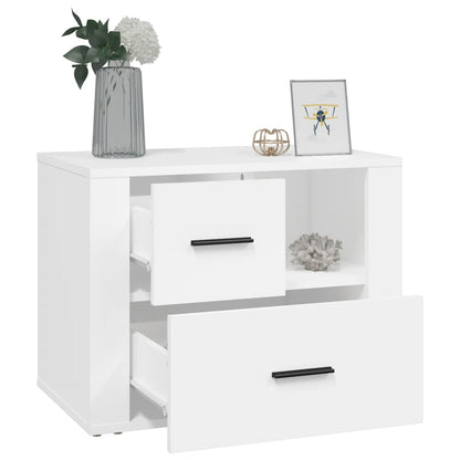 Comodino Bianco 60x36x45 cm in Legno Ingegnerizzato - homemem39