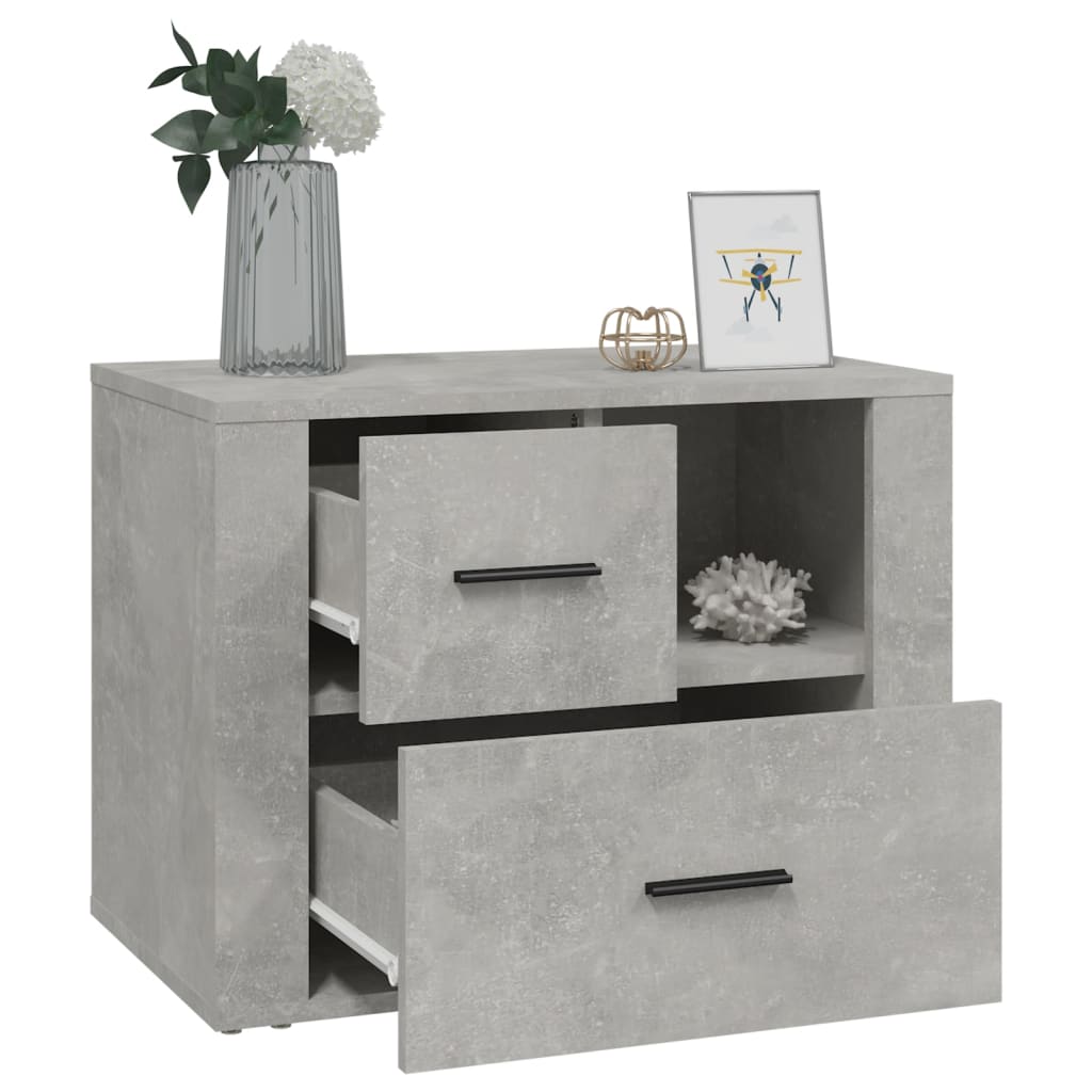 Comodino Grigio Cemento 60x36x45 cm in Legno Multistrato - homemem39