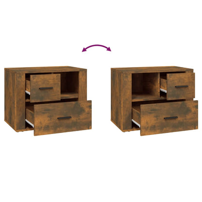 Comodino Rovere Fumo 60x36x45 cm Legno Multistrato - homemem39