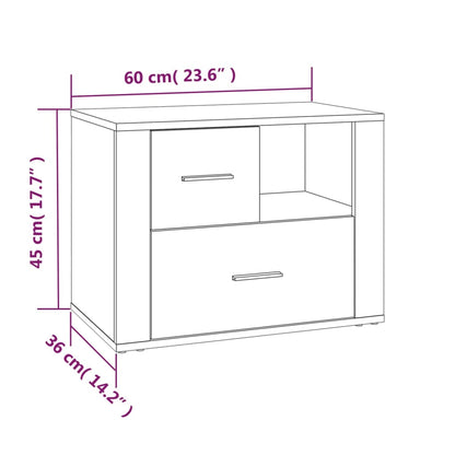 Comodino Rovere Fumo 60x36x45 cm Legno Multistrato - homemem39