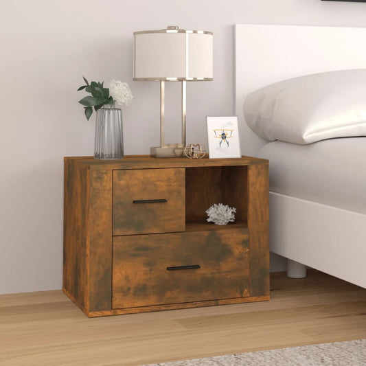 Comodino Rovere Fumo 60x36x45 cm Legno Multistrato - homemem39