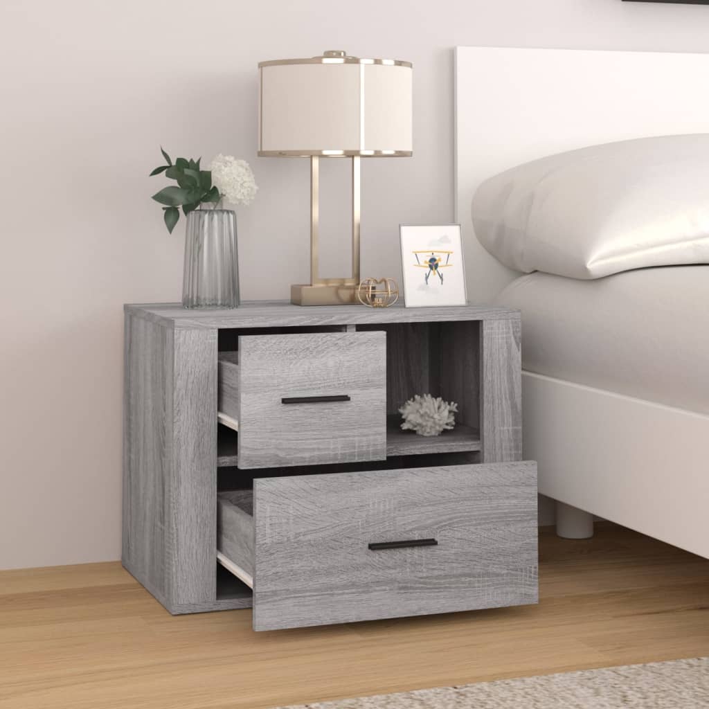 Comodino Grigio Sonoma 60x36x45 cm in Legno Multistrato - homemem39