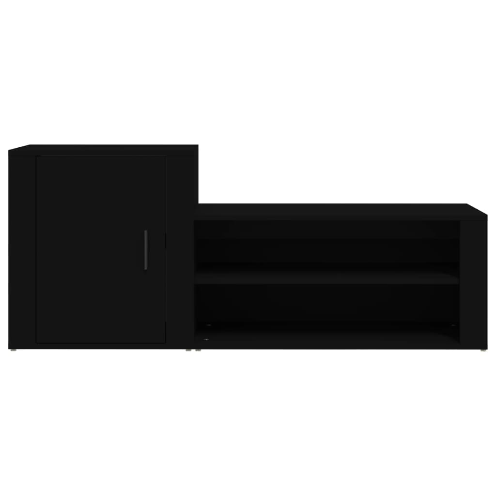 Scarpiera Nera 130x35x54 cm in Legno Multistrato - homemem39