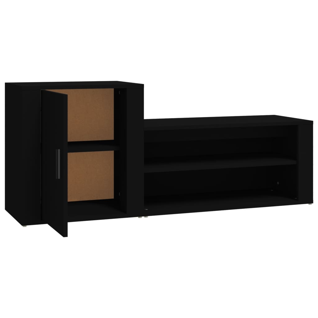 Scarpiera Nera 130x35x54 cm in Legno Multistrato - homemem39