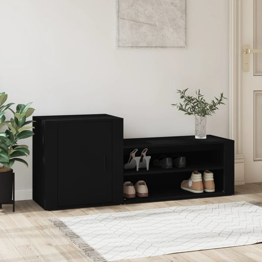 Scarpiera Nera 130x35x54 cm in Legno Multistrato - homemem39