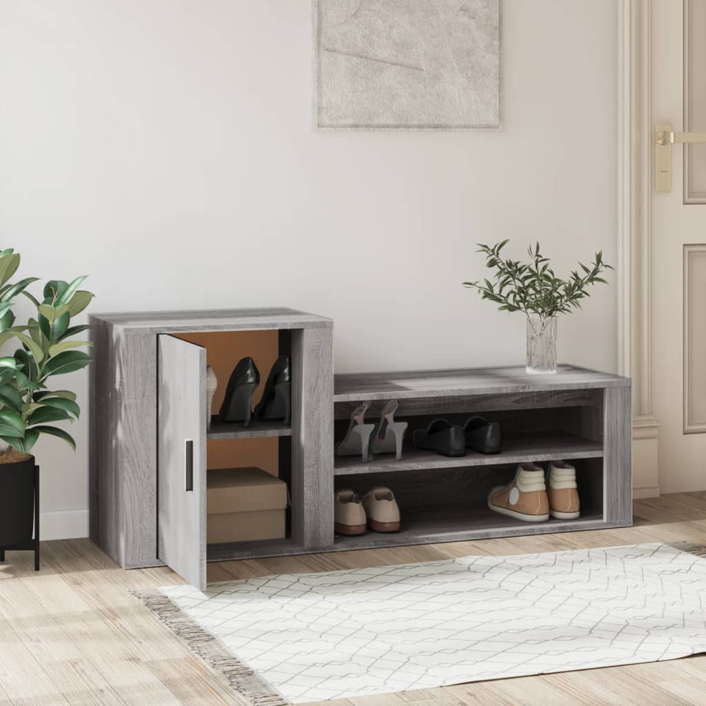 Scarpiera Grigio Sonoma 130x35x54 cm in Legno Multistrato - homemem39