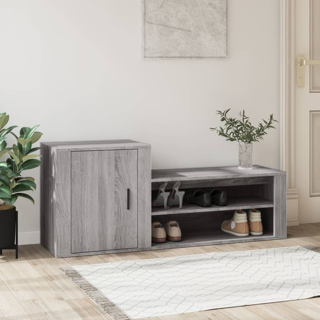 Scarpiera Grigio Sonoma 130x35x54 cm in Legno Multistrato - homemem39
