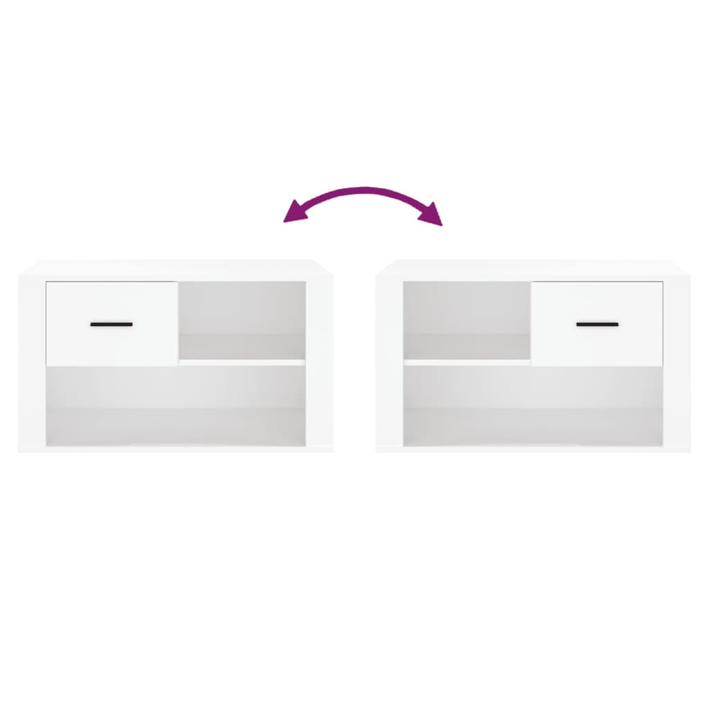 Scarpiera Bianca 80x35x45 cm in Legno Multistrato - homemem39