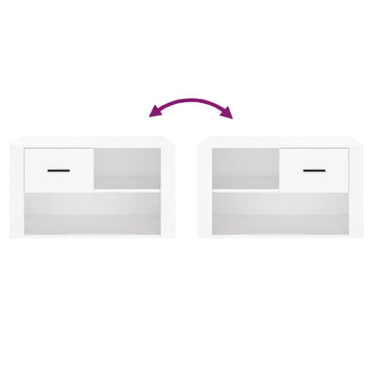 Scarpiera Bianca 80x35x45 cm in Legno Multistrato - homemem39