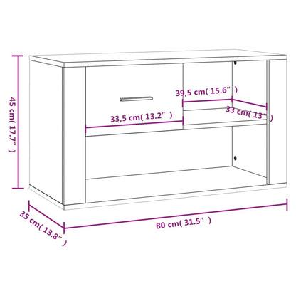 Scarpiera Nera 80x35x45 cm in Legno Multistrato - homemem39
