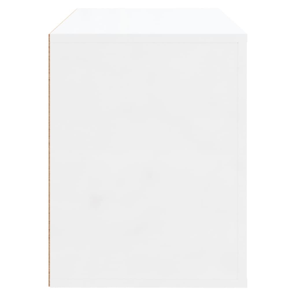 Scarpiera Bianco Lucido 80x35x45 cm in Legno Multistrato - homemem39