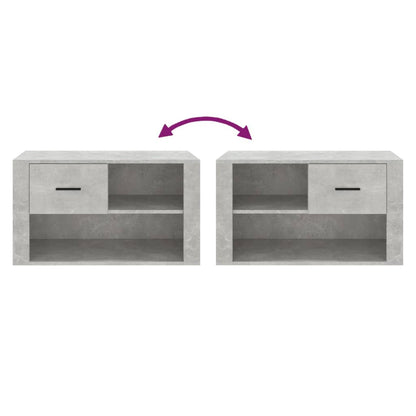 Scarpiera Grigio Cemento 80x35x45 cm in Legno Multistrato - homemem39