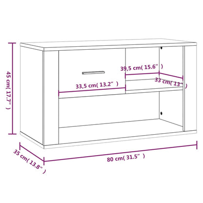 Scarpiera Grigio Cemento 80x35x45 cm in Legno Multistrato - homemem39