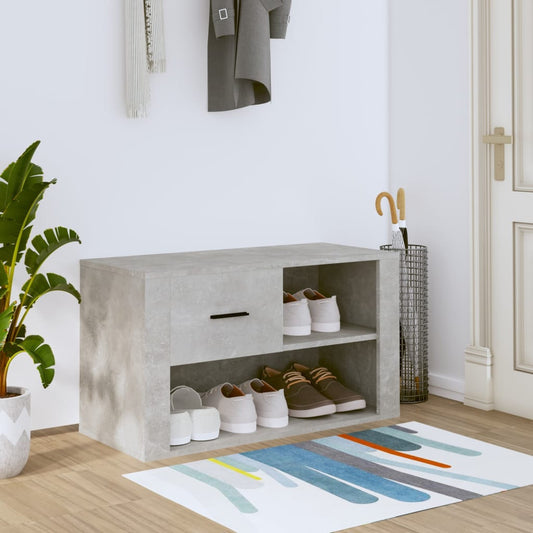 Scarpiera Grigio Cemento 80x35x45 cm in Legno Multistrato - homemem39