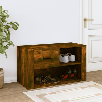Scarpiera Rovere Fumo 80x35x45 cm in Legno Multistrato - homemem39