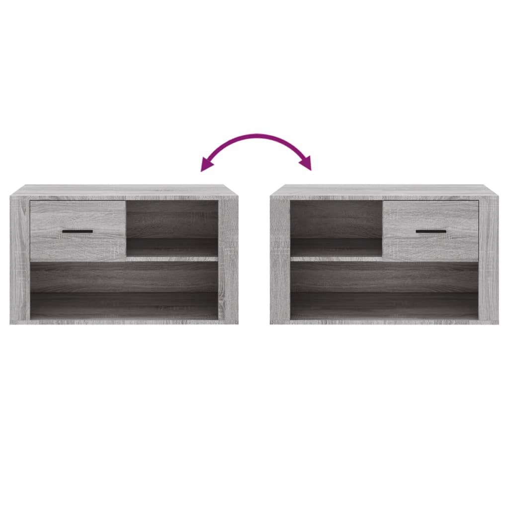 Scarpiera Grigio Sonoma 80x35x45 cm in Legno Multistrato - homemem39