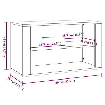 Scarpiera Grigio Sonoma 80x35x45 cm in Legno Multistrato - homemem39