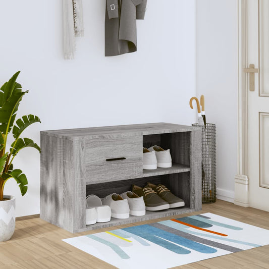 Scarpiera Grigio Sonoma 80x35x45 cm in Legno Multistrato - homemem39