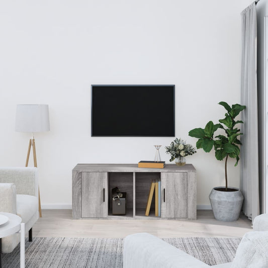 Mobile TV Grigio Sonoma 100x35x40 cm in Legno Multistrato - homemem39