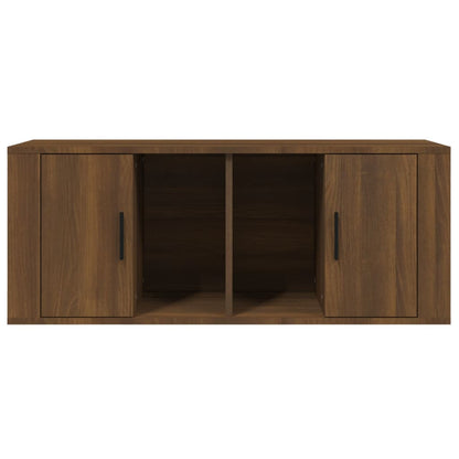Mobile TV Rovere Marrone 100x35x40 cm in Legno Multistrato - homemem39
