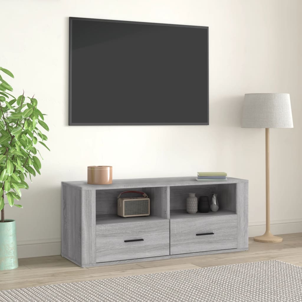 Mobile TV Grigio Sonoma 100x35x40 cm in Legno Multistrato - homemem39