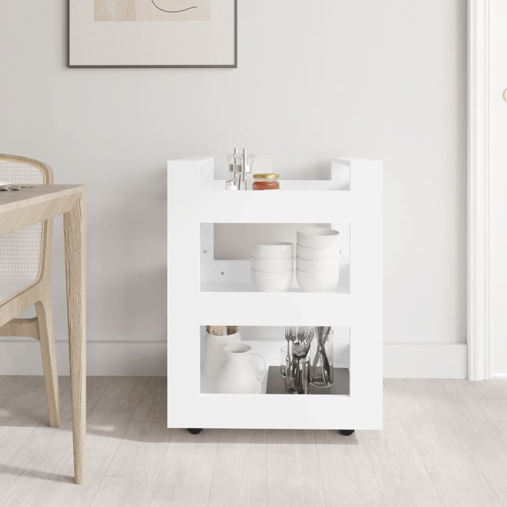 Carrello da Cucina Bianco 60x45x80 cm in Legno Multistrato - homemem39