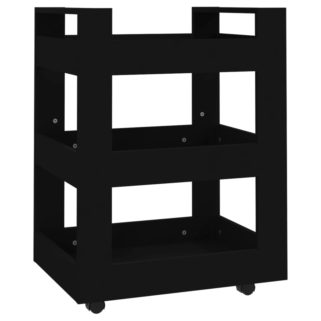 Carrello da Cucina Nero 60x45x80 cm in Legno Multistrato - homemem39