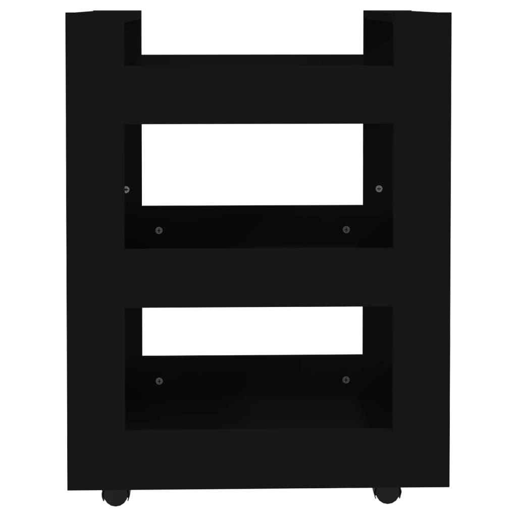 Carrello da Cucina Nero 60x45x80 cm in Legno Multistrato - homemem39