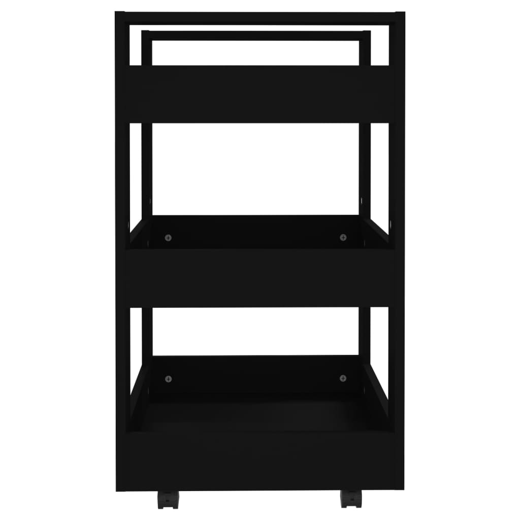 Carrello da Cucina Nero 60x45x80 cm in Legno Multistrato - homemem39
