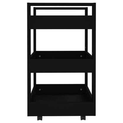 Carrello da Cucina Nero 60x45x80 cm in Legno Multistrato - homemem39