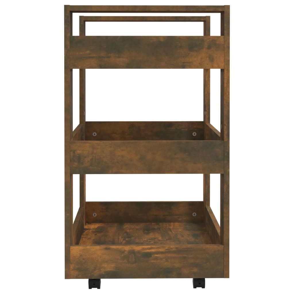 Carrello da Cucina rovere fumo 60x45x80 cm Legno Multistrato - homemem39