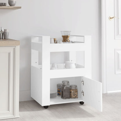 Carrello da Cucina Bianco 60x45x80 cm in Legno Multistrato - homemem39