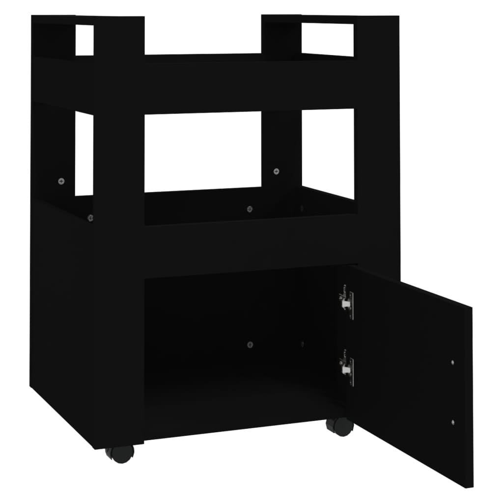 Carrello da Cucina Nero 60x45x80 cm in Legno Multistrato - homemem39