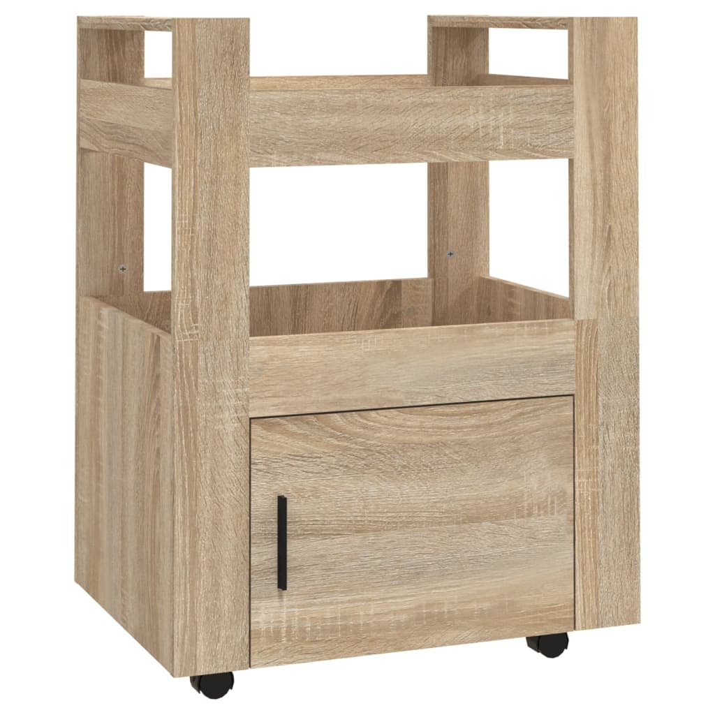 Carrello da Cucina rovere sonoma 60x45x80 cm Legno Multistrato