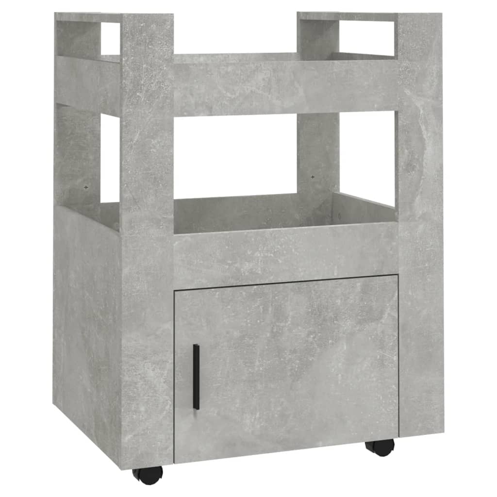 Carrello da Cucina Grigio cemento 60x45x80 cm Legno Multistrato