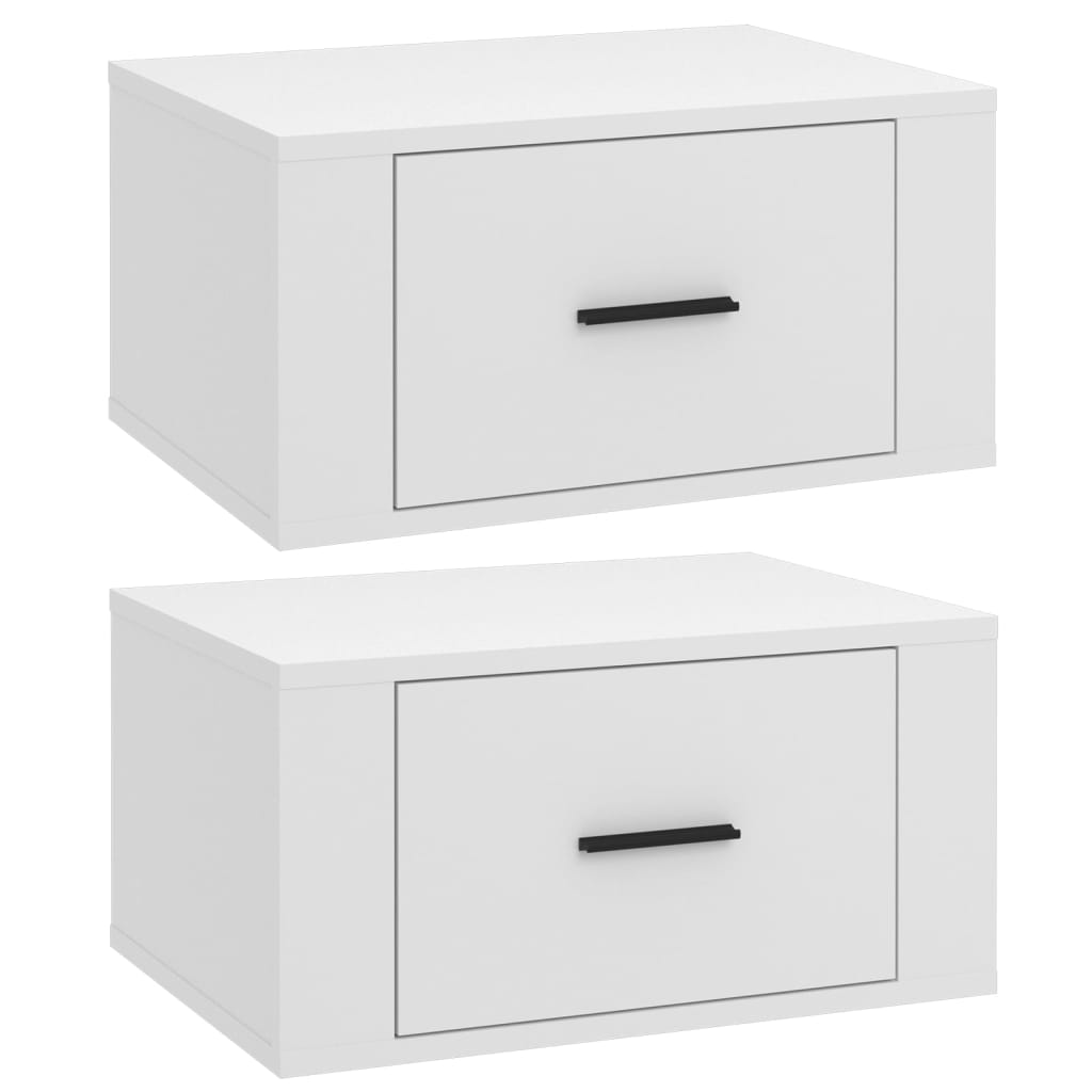 Comodini a Parete 2 pz Bianchi 50x36x25 cm - homemem39