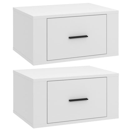 Comodini a Parete 2 pz Bianchi 50x36x25 cm - homemem39