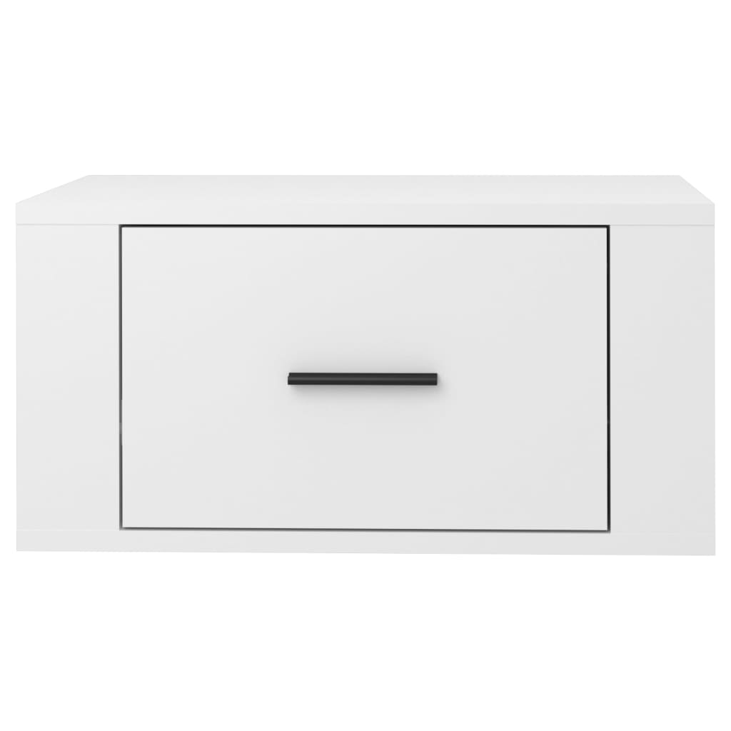 Comodino a Muro Bianco Lucido 50x36x25 cm - homemem39