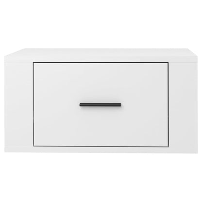 Comodino a Muro Bianco Lucido 50x36x25 cm - homemem39