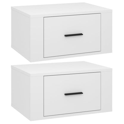 Comodini a Muro 2 pz Bianco Lucido 50x36x25 cm - homemem39