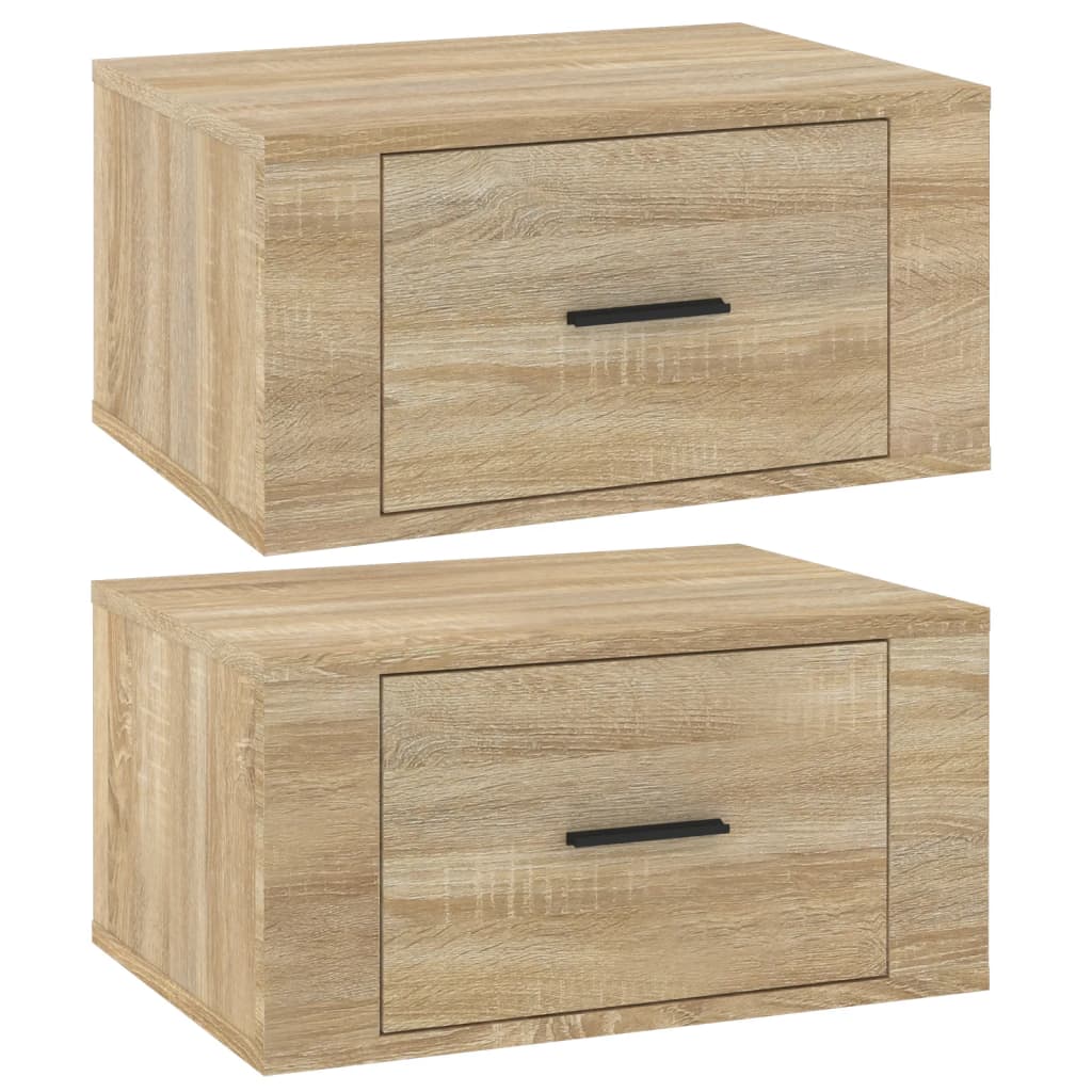 Comodini a Muro 2 pz Rovere Sonoma 50x36x25 cm - homemem39
