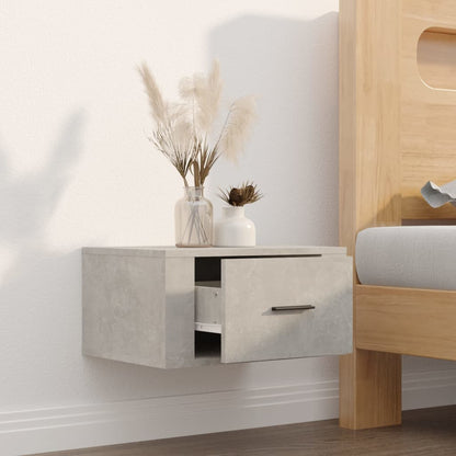 Comodino a Muro Grigio Cemento 50x36x25 cm - homemem39