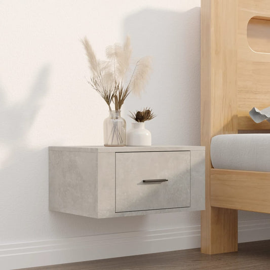 Comodino a Muro Grigio Cemento 50x36x25 cm - homemem39