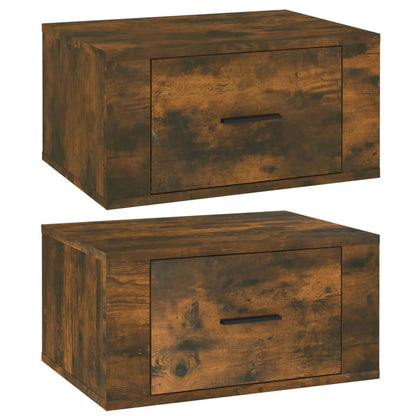 Comodini a Muro 2 pz Rovere Fumo 50x36x25 cm - homemem39