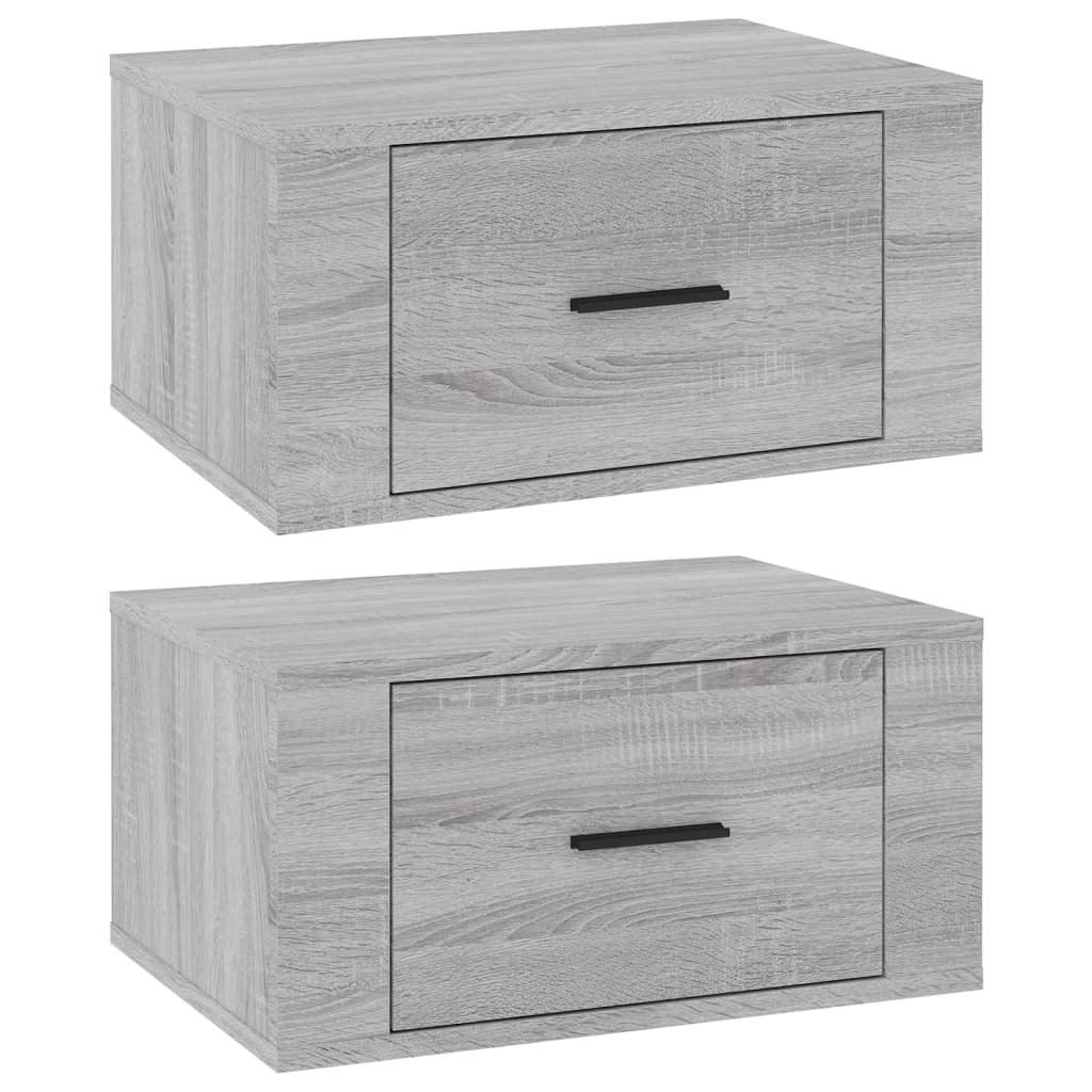 Comodini a Muro 2 pz Grigio Sonoma 50x36x25 cm - homemem39